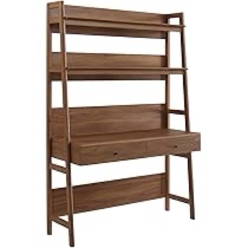 *incomplete*missing box*Modway Bixby Home Office Desk with Bookshelf in Walnut