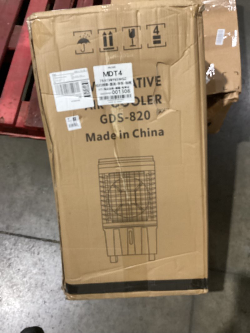 Condition photo showing As Is for portable air conditioner, 3000 cfm swamp cooler & evaporative air cooler | 6.87 gal water tank, 3 speeds & 4 modes, 120° oscillation with 15h timer for home, bedroom, kitchen & indoor cooling