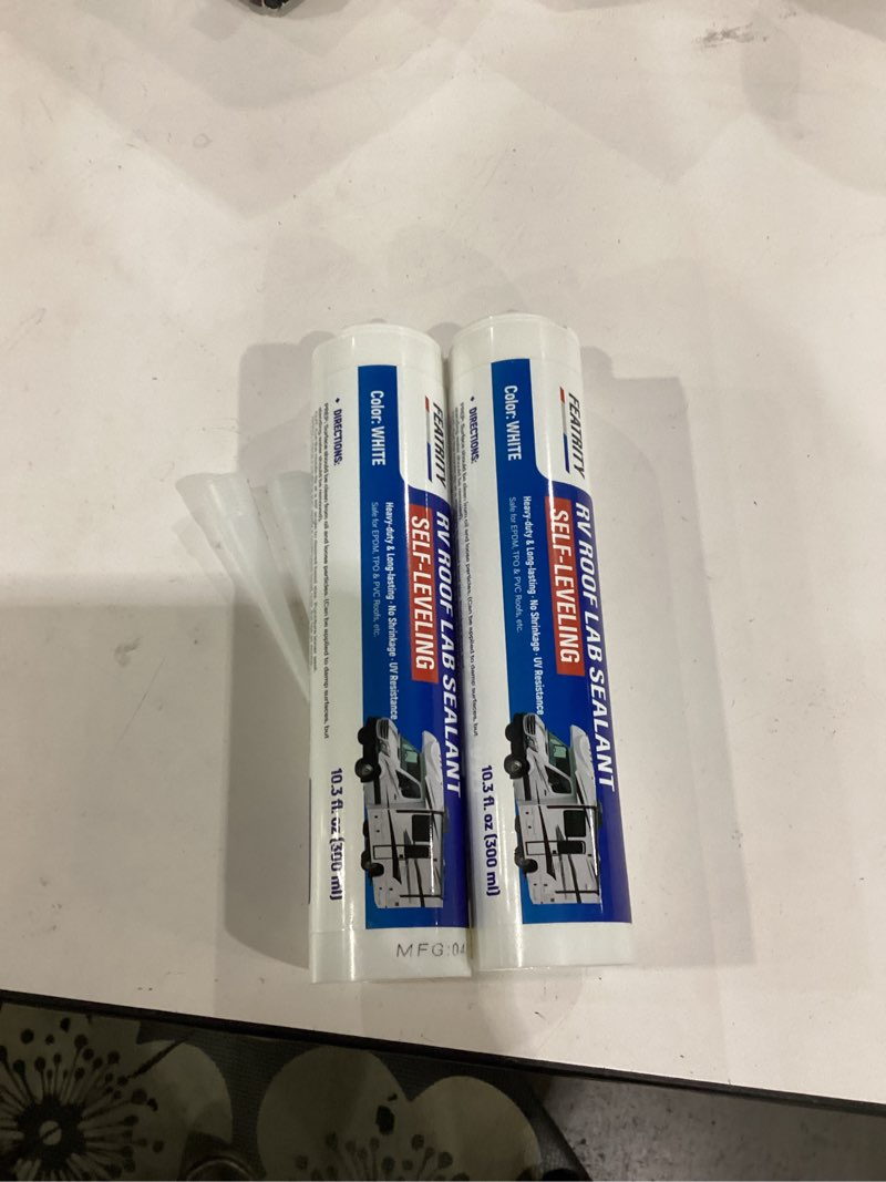 Condition photo showing New/Like New for rv roof sealant 2-pack: 30 seconds self-leveling lap sealant | 10.3 oz camper roof leak repair, waterproof caulk for epdm tpo pvc roof seams, skylights, air vents