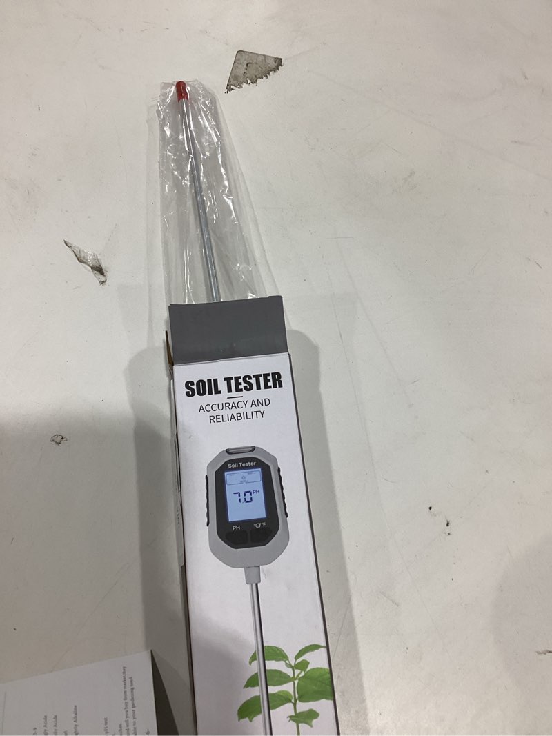 Condition photo showing Good Condition for 4-in-1 Soil Moisture Meter, Digital Plant Temperature/Soil Moisture Test & PH Meter/Sunlight Intensity, Backlight LCD Display for Gardening, Farming and Outdoor Plants