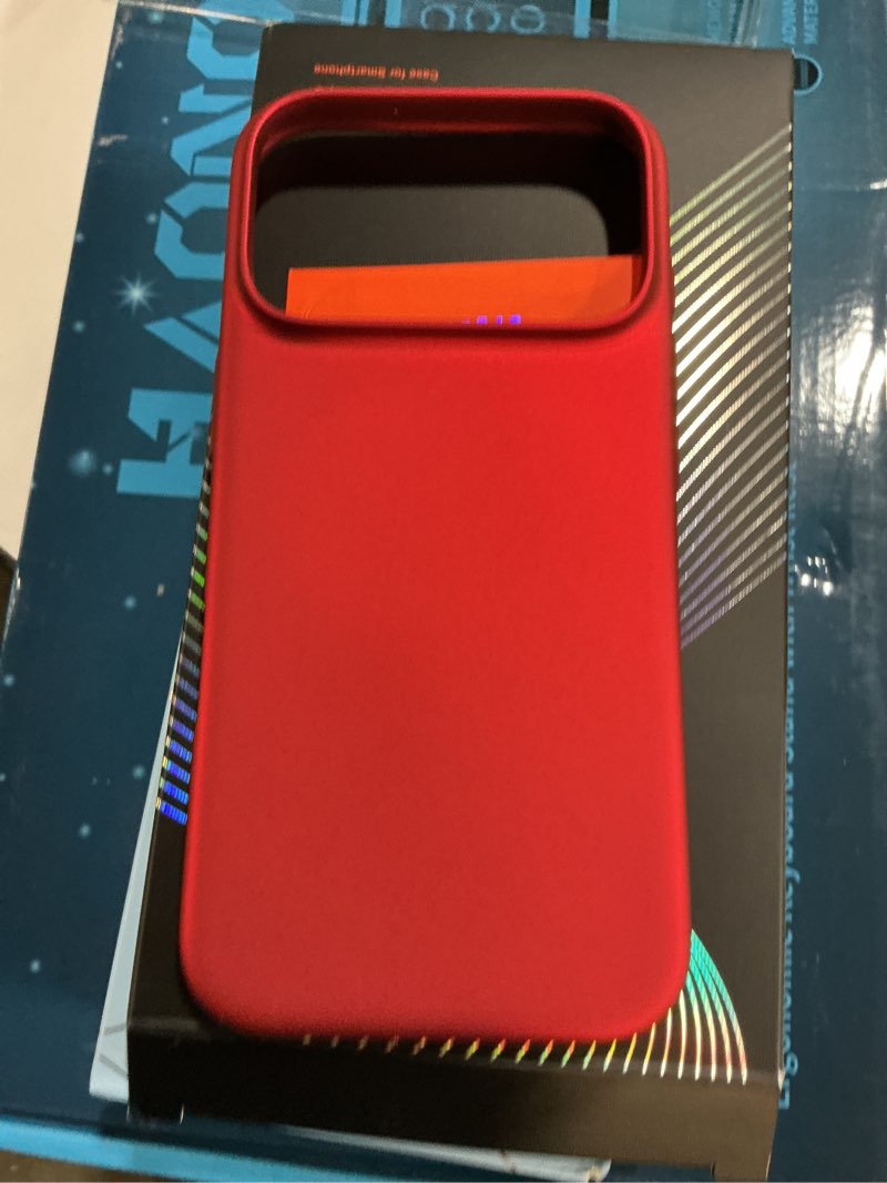 Condition photo showing Good Condition for TORRAS Magnetic Slim Fit for iPhone 17 Pro Case 6.3 inch, Ultra-Thin, Compatible with MagSafe, Lightweight Matte Anti-Scratch Hard PC Cover Phone Case for iPhone 17 Pro OriginFit, Red 5-Lucky Red iPhone 17 Pro
