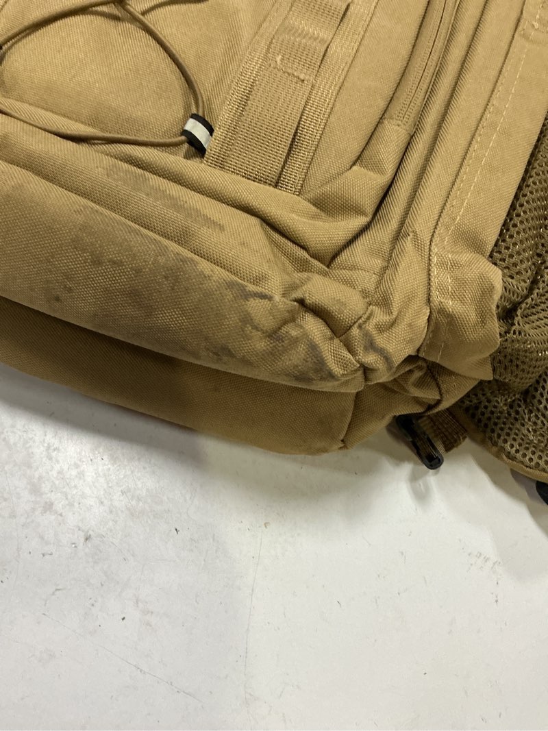 Condition photo showing As Is for maelstrom 35/50 can insulated backpack cooler, leakproof soft lunch ice bag | keeps food cold for 16h, peva liner, durable nylon, ergonomic padding. perfect for men, women, camping, beach, hiking, travel khaki 35 can