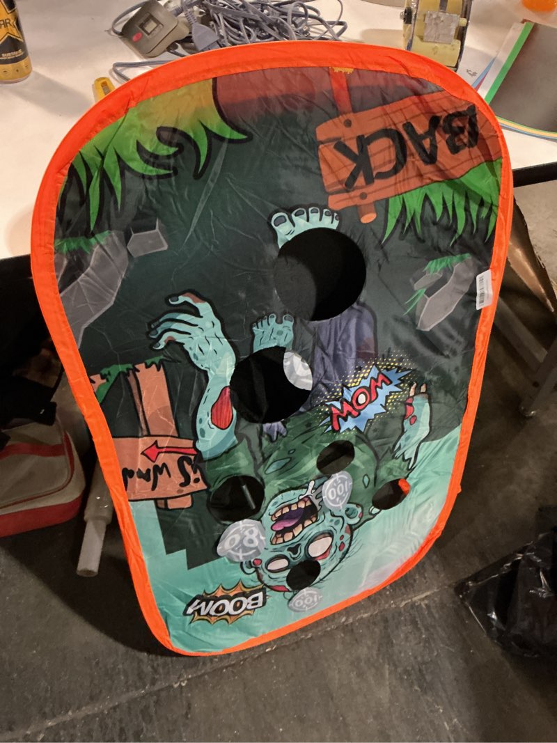 Condition photo showing As Is for Quanquer Toy Foam Blasters Shooting Practice Target Compatible with Nerf Toy Blasters - Zombie Shooting Target Game with Net - Ideal Shooting Games Toy Gift for Boys Girls Indoor Outdoor Activity Zombies in T-shirts