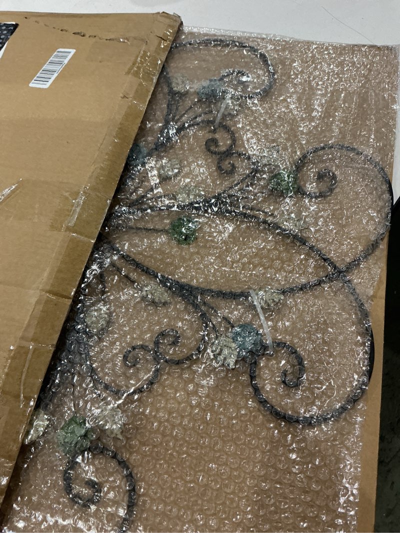 Condition photo showing Good Condition for kuwivo lechesis 24" metal flower scroll wall art decor sculptures with rust leaf for living room bedroom