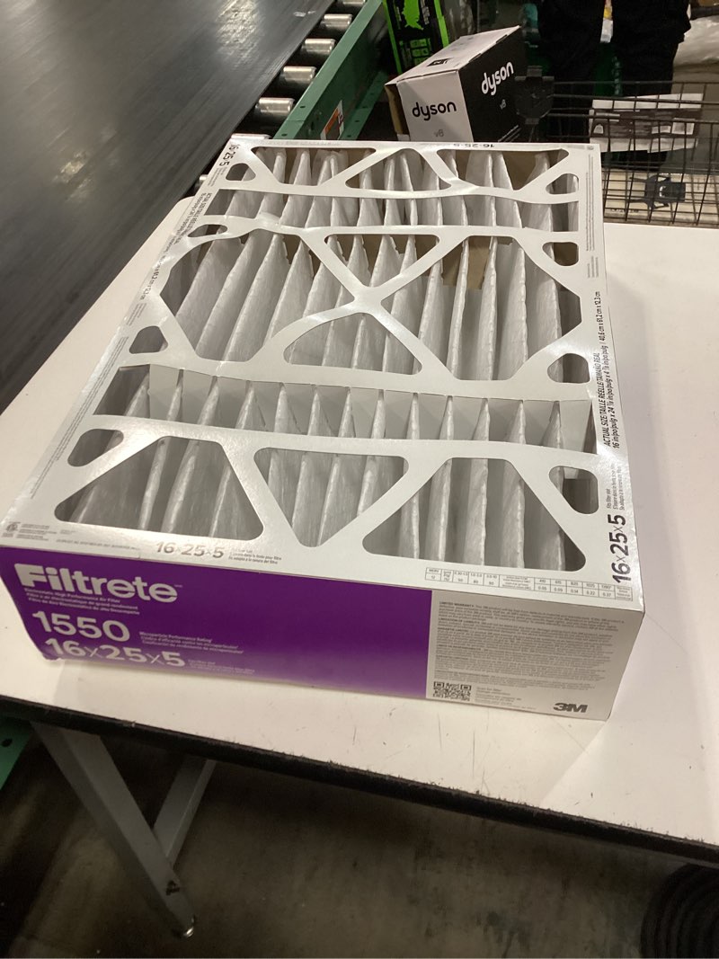 Condition photo showing As Is for 3m filtrete air filter in a 16x25x5 inch size