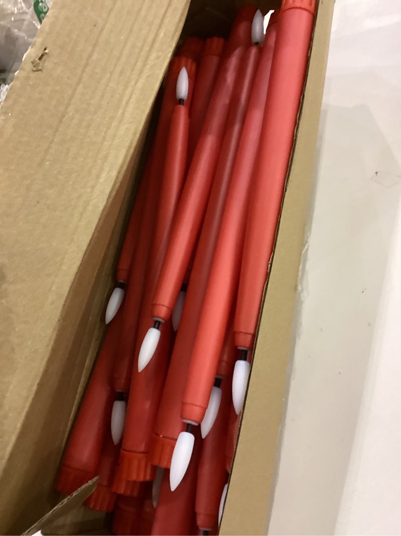 Condition photo showing Good Condition for 24 Pcs Flameless LED Taper Candles Battery Operated Candles 8.58'', 9.69'', 10.98'', 12.91'', 12.8'' Flameless Candlesticks Flickering for Halloween Christmas Church Wedding(Red)