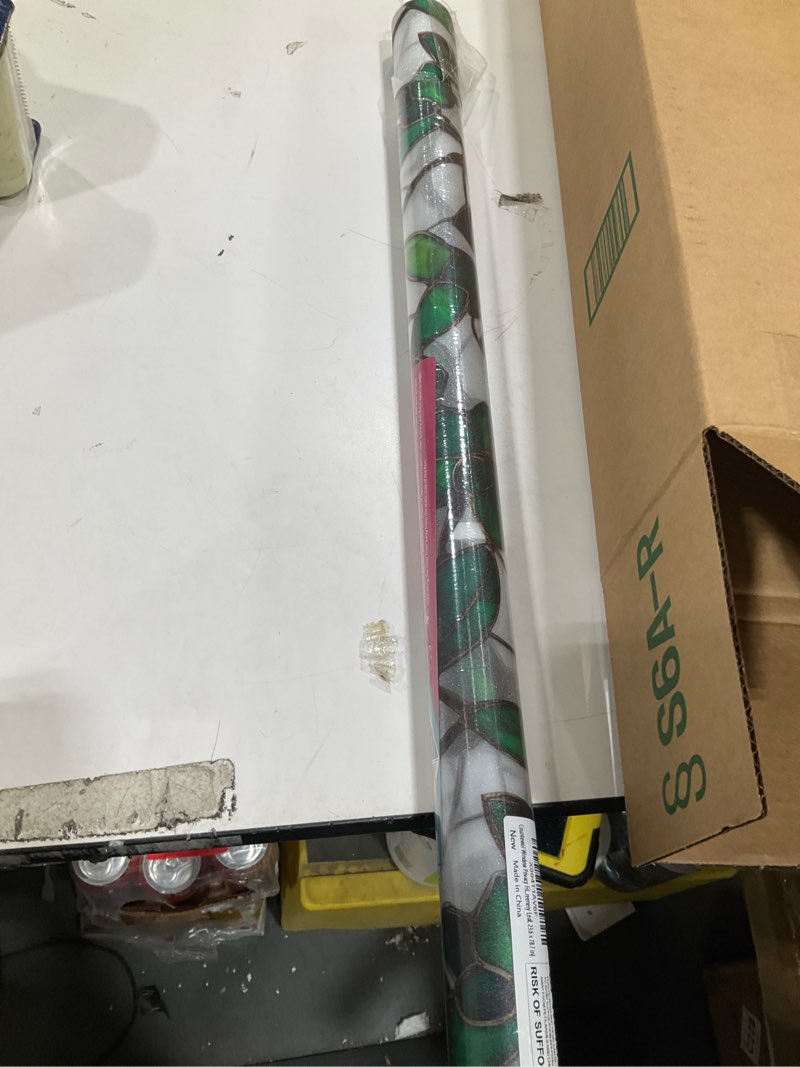 Condition photo showing Good Condition for Window Privacy Film with Installation Tools Home Decorative Colored Glass Window Stickers Reusable electrostatic Rainbow Stickers (Frosted Greenery Leaf, 23.6 x 78.7 in) Frosted Greenery Leaf 23.6 x 78.7 in