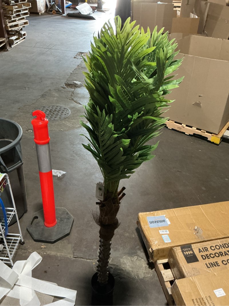 Condition photo showing Good Condition for similar to 7ft artificial phoenix palm tree tall artificial palm trees with 15 adjustable leaves,faux phoenix palm plants for outside patio pool home office living room yard (1pcs, 7ft) 1 7ft