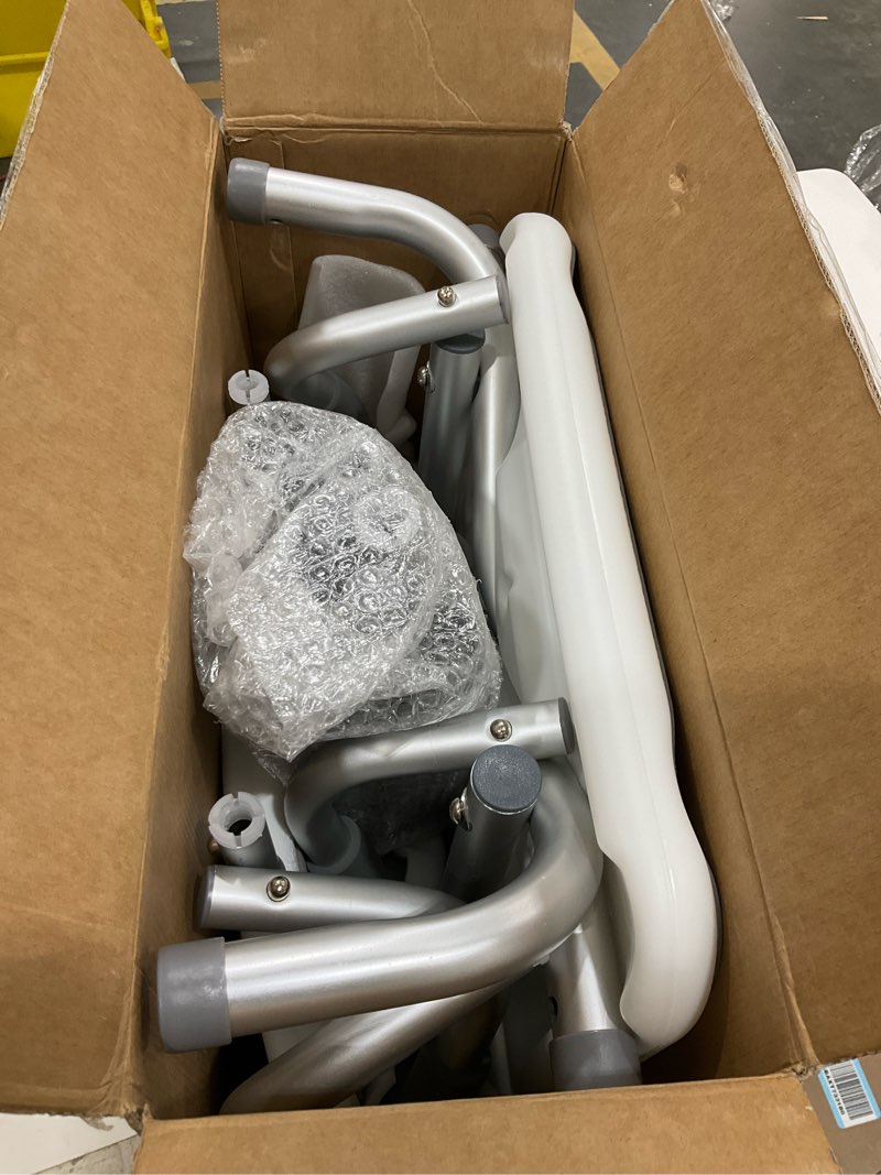 Condition photo showing As Is for FSA & HSA Eligible Shower Chair for Inside Shower with Arms and Back, 500lbs Capacity Height Adjustable Shower Seat with Thickened Frame for Seniors, Elderly and Disabled
