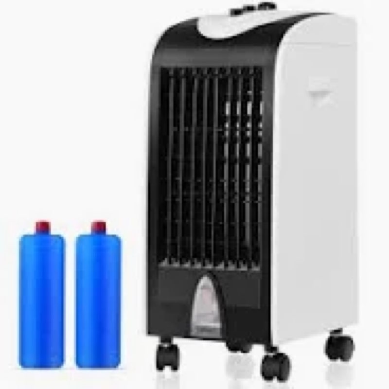 Costway 10-in 110 -Volt 3 -Speed Indoor Black + white Pedestal Fan