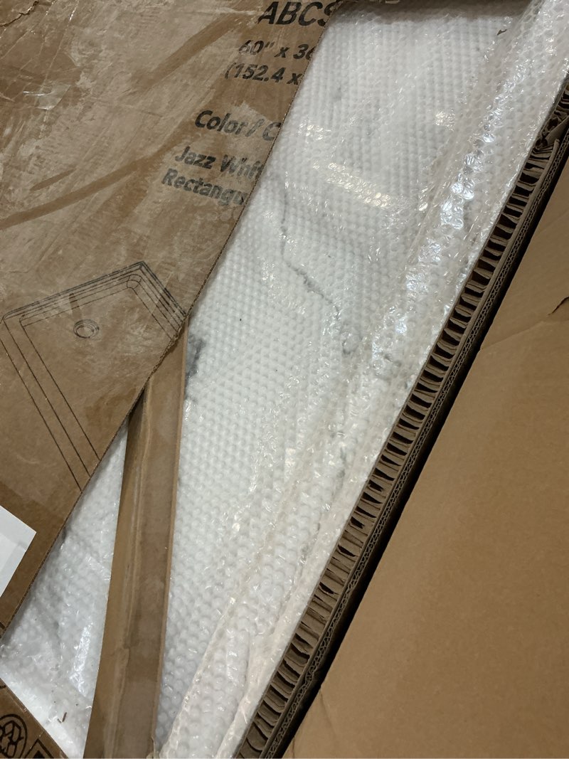 Condition photo showing Good Condition for rectangular base 6036 3 in. acrylic alcove shower base with left-hand drain in  marble 