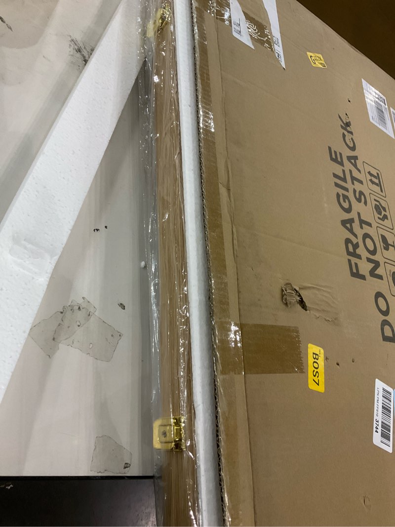 Condition photo showing New/Like New for KCRasan Jersey Frame Display Case - Jersey Display Case - Large Lockable Frames Shadow Box with UV Protection for Baseball Basketball Football Soccer Hockey Sport Shirt Military Uniform Oak Finish Standard Jersey Frame with Oak