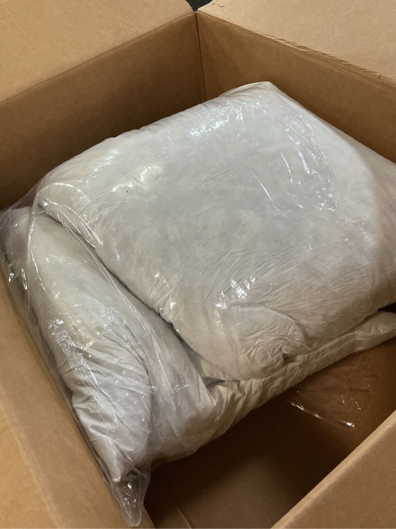 Condition photo showing Good Condition for topgreen feather down throw pillow inserts 20 x 20, set of 2, 100% organic cotton shell, soft decorative square pillows insert for living room sofa, couch, or bed (white) 20x20 inch(pack of 2) 2