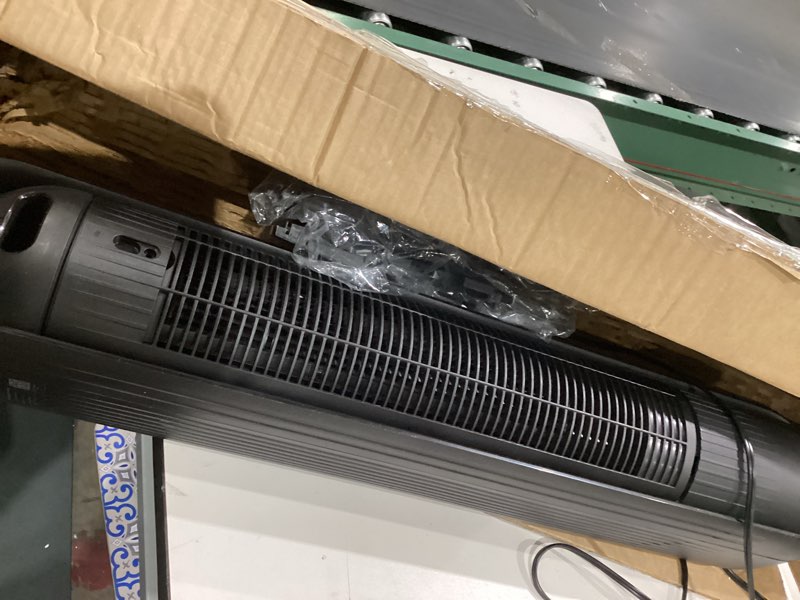 Condition photo showing Good Condition for dreo tower fan for bedroom, 2026 upgraded dc motor, 28ft/s high velocity, 20db ultra quiet standing fan, 8 speeds 4 modes, 90° oscillating bladeless fan for indoors, floor fans with remote, black