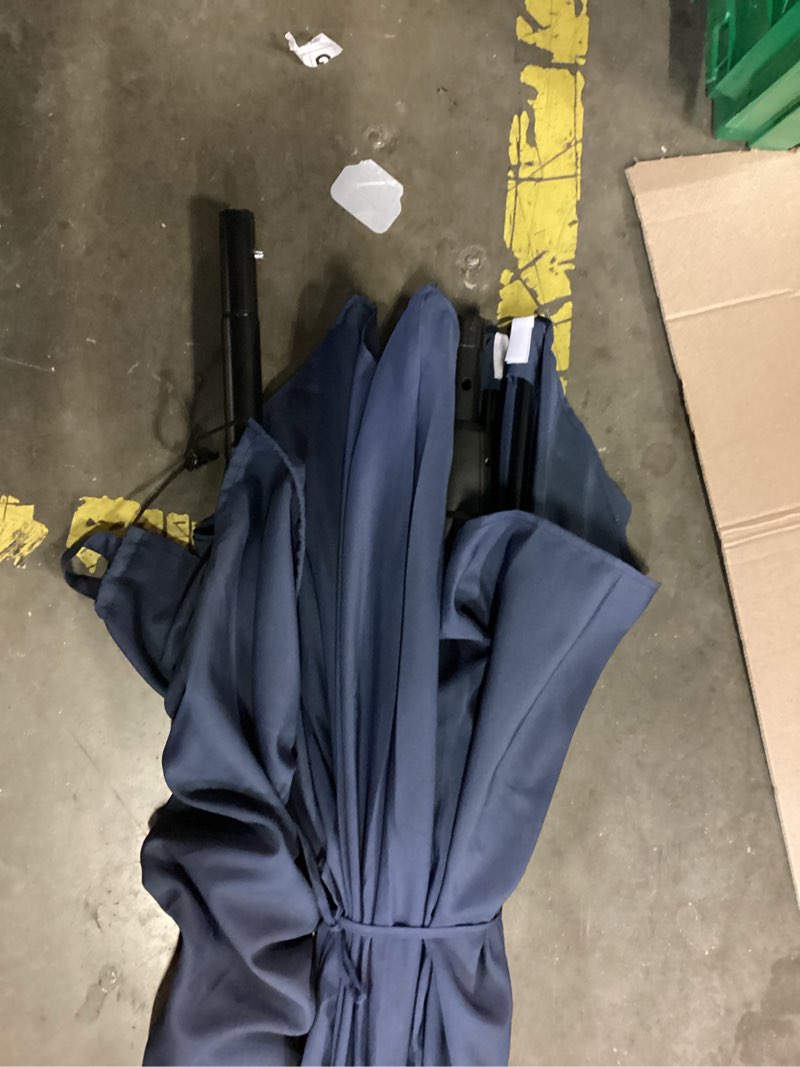 Condition photo showing Good Condition for style selections 7.5-ft steel blue push-button tilt market patio umbrella