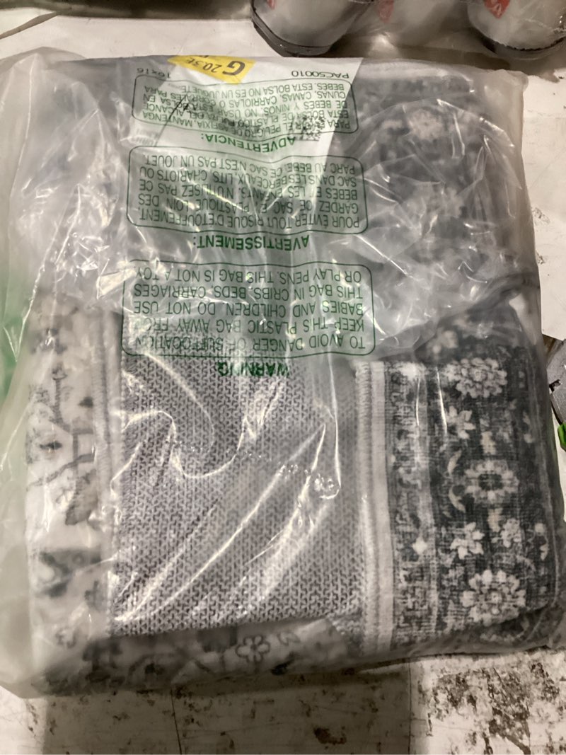 Condition photo showing New/Like New for hallway 2x6 washable runner rug: oriental stain resistant kitchen entryway rugs farmhouse ultra soft bathroom bedroom print floor mat thin non slip indoor carpet for living room laudry (2 x 6, grey) 2' x 6' (rectangular) grey