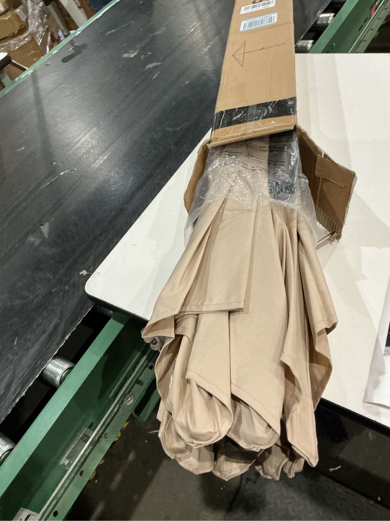Condition photo showing Good Condition for similar to not exact blissun 7.5 ft patio umbrella, yard umbrella, outdoor market umbrella with push button tilt crank (tan)