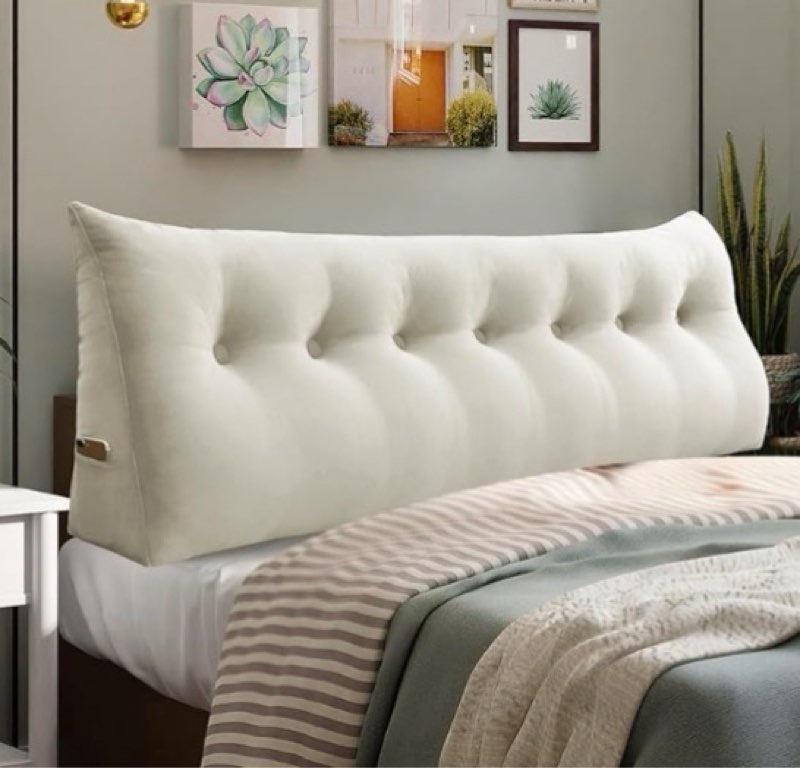 14 lbs Thickened King Headboard Pillow for Sitting Up in Bed, Back Support Reading Pillow with Side 