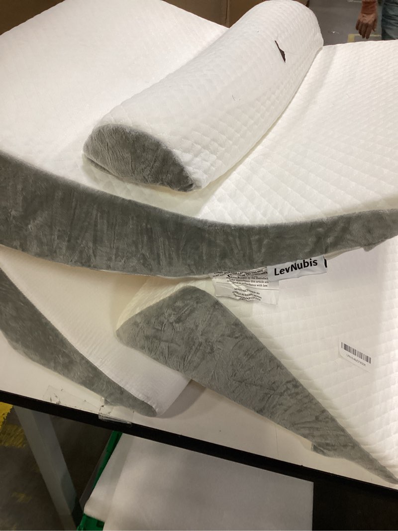 Condition photo showing item condition for 4PCS Orthopedic Bed Wedge Pillow Set for Post Surgery & Pain Relief,Adjustable Wedge Pillow for Back,Sitting up in Bed,Recovery,Acid Reflux,Snoring,Body Pillow for Sleeping (White/Light Grey)