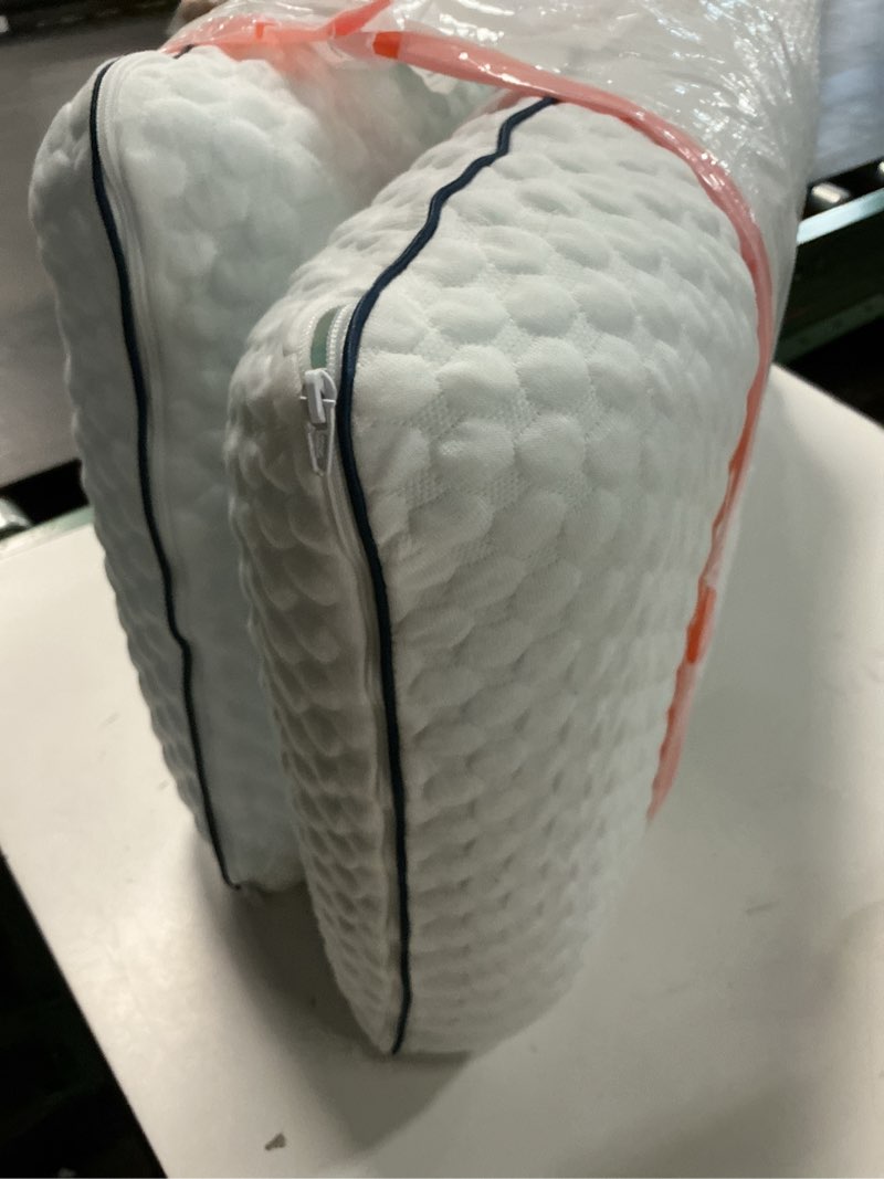 Condition photo showing Good Condition for WEEKENDER Gel Memory Foam Pillow - Queen Size - 2-Pack - Medium Plush Feel - Neck & Shoulder Support - For Back, Side, & Stomach Sleepers - Home, Hotel, & Hospital Essentials Queen 2 Pack