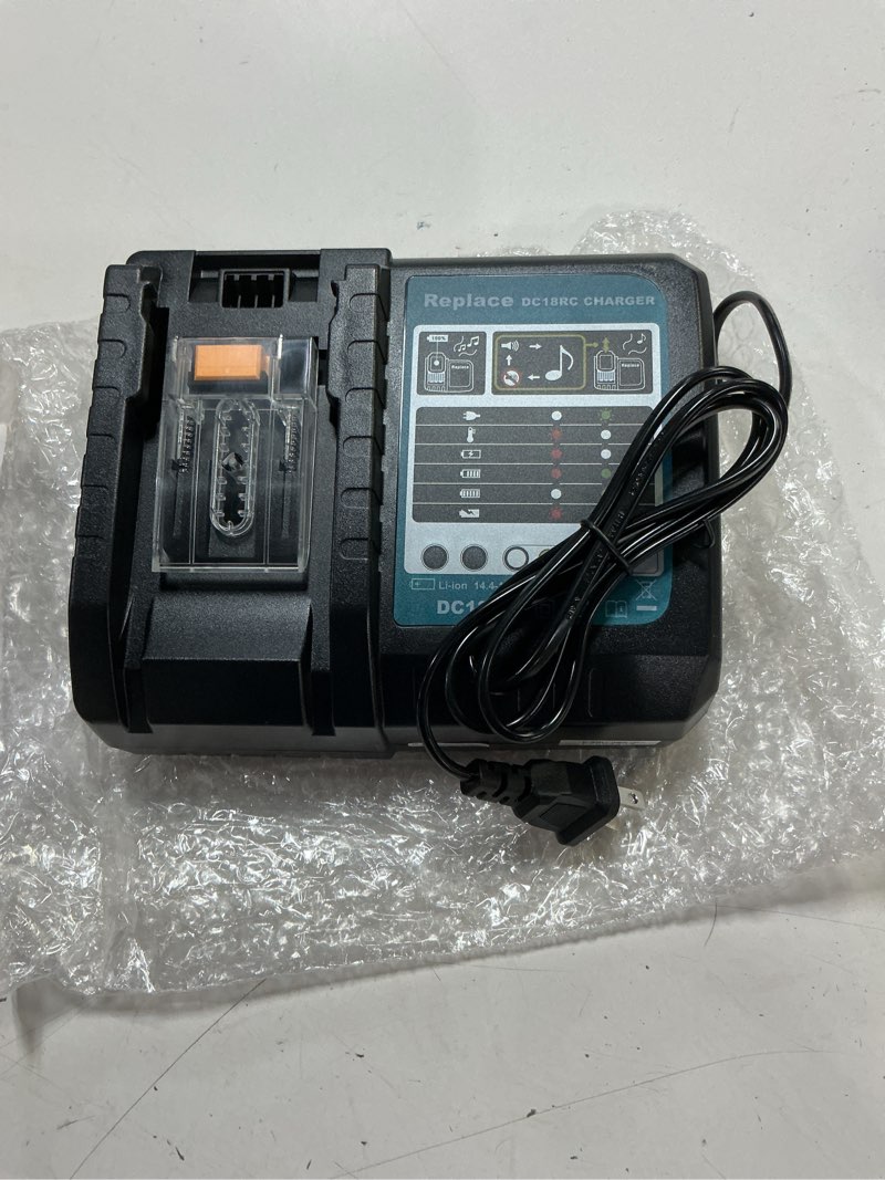 Condition photo showing New/Like New for rapid battery charger dc18rc dc18rd dc18ra for makita tools 14.4v-18v lxt li-ion battery bl1815 bl1820 bl1830 bl1850 bl1860 bl1840 bl1430 bl1415 music
