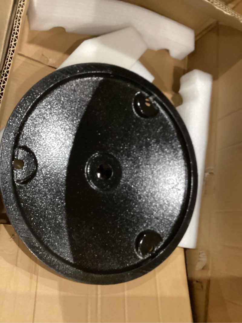 Condition photo showing Good Condition for Furnishh Cast Iron Sign Stand with 17" Dia Base 48" Tall Heavy Duty Pedestal Post Sign Holder for No Parking Street Signs, Handicap Parking Sign, etc. Comes with Stand, Base, Bolts and Nuts, Black