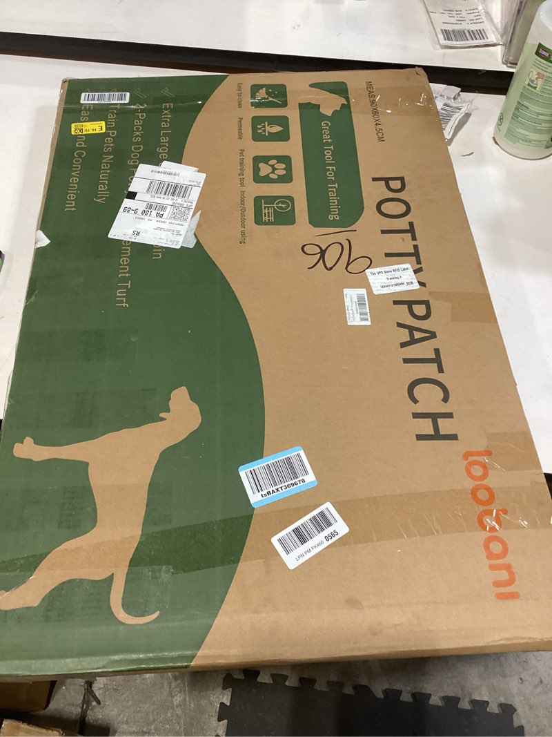 Condition photo showing Good Condition for LOOBANI Large Dog Grass Pad with Tray - 35x23in Dog Litter Box with 2 Artificial Grass Patch + 2 Washable Pee Pads - Quickly Absorbency Indoor Outdoor Potty for Patio Balcony Apartment Use 35"×23" (5-Layer Potty System)