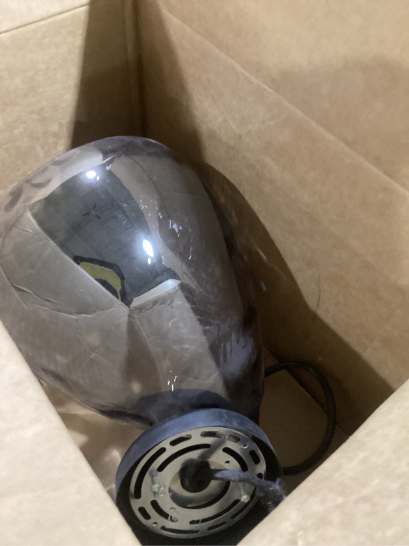 Condition photo showing Good Condition for Smoked Hammered Glass Pendant Light with Matte Black Accent, Adjustable Hanging Lamp for Kitchen, Dining Room, and Living Room (Black & Smoked Glass) Metal Rods & Smoked Glass