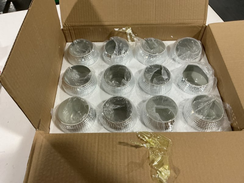 Condition photo showing Good Condition for disco ball vases for table centerpieces - hewory 6pcs silver mirror glass planters flower pot containers, bulk disco balls bowl candle holders for wedding bridal shower birthday events party decor 6 silver