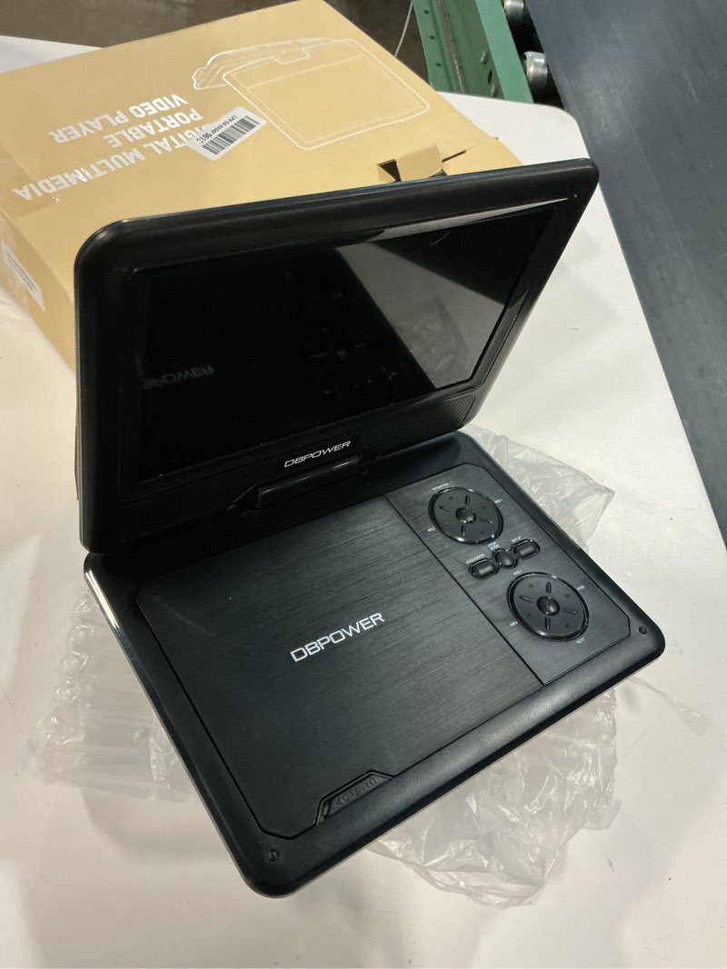 Condition photo showing Good Condition for dbpower 11.5" portable dvd player, 5-hour built-in rechargeable battery, 9" swivel screen, support cd/dvd/sd card/usb, remote control, 1.8 meter car charger, power adaptor and car headrest (black)