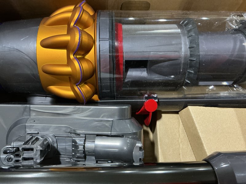 Condition photo showing As Is for dyson v15 cordless pet stick vacuum (convertible to handheld)