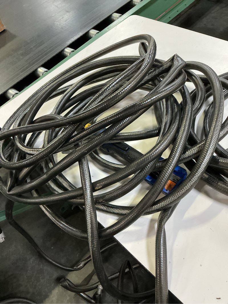 Condition photo showing As Is for neverkink teknor apex 5/8-in x 100-ft heavy -duty kink free vinyl gray coiled hose