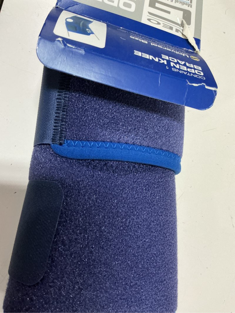 Condition photo showing Good Condition for neo g knee brace, open patella - support for arthritis, joint pain relief, meniscus pain, recovery, sports, walking, running - adjustable compression - class 1 medical device - one size - blue