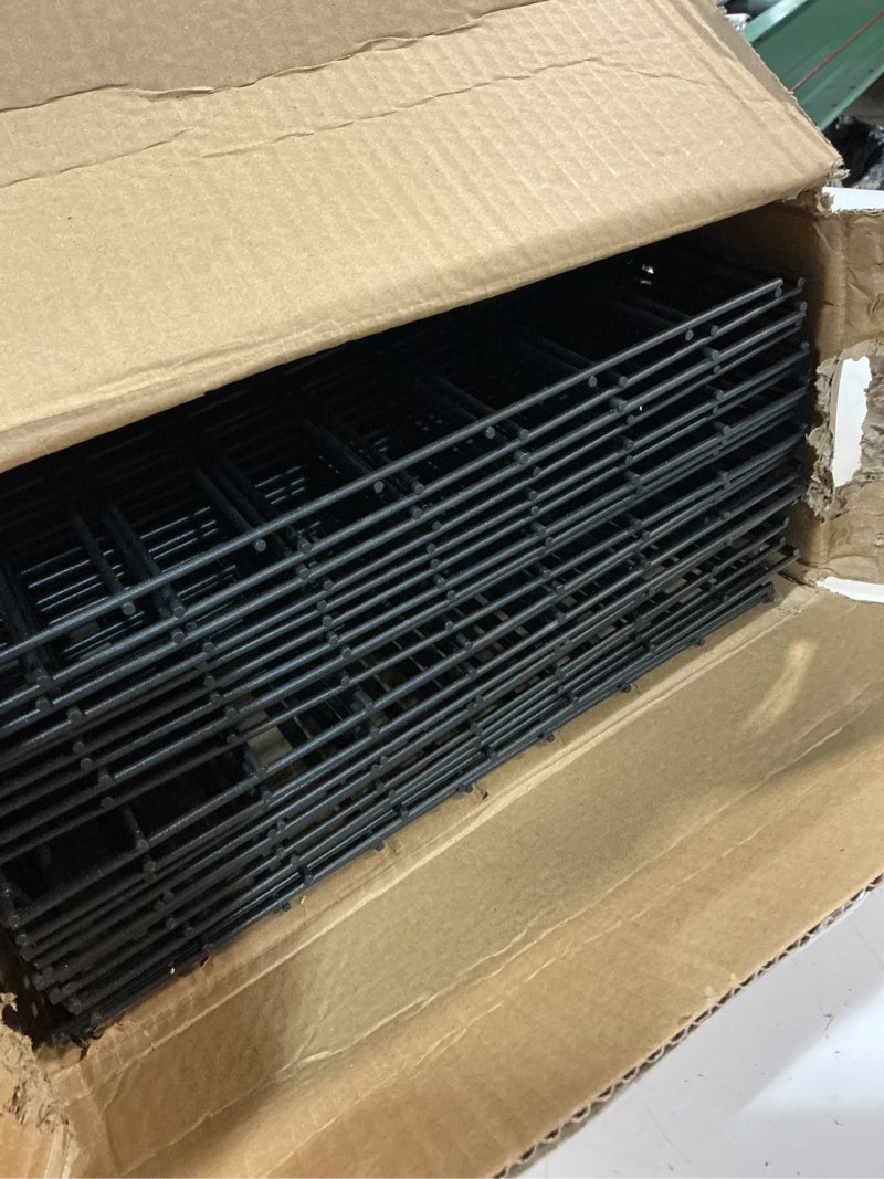 Condition photo showing Good Condition for animal barrier fence, 25 panels no dig fences, 17in(h) x 27ft(l) garden fence animal barrier for rabbits and dog under fence barrier, rustproof metal fences border for outdoor, yard, patio 25 panels-27ft(l)x17in(h) black