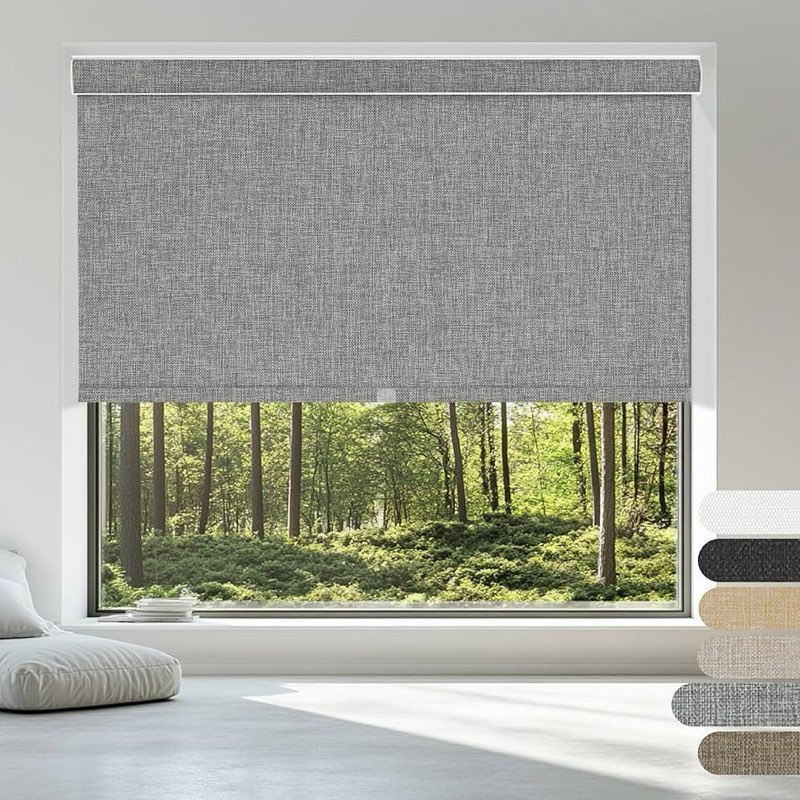 Grey rolldown window shade