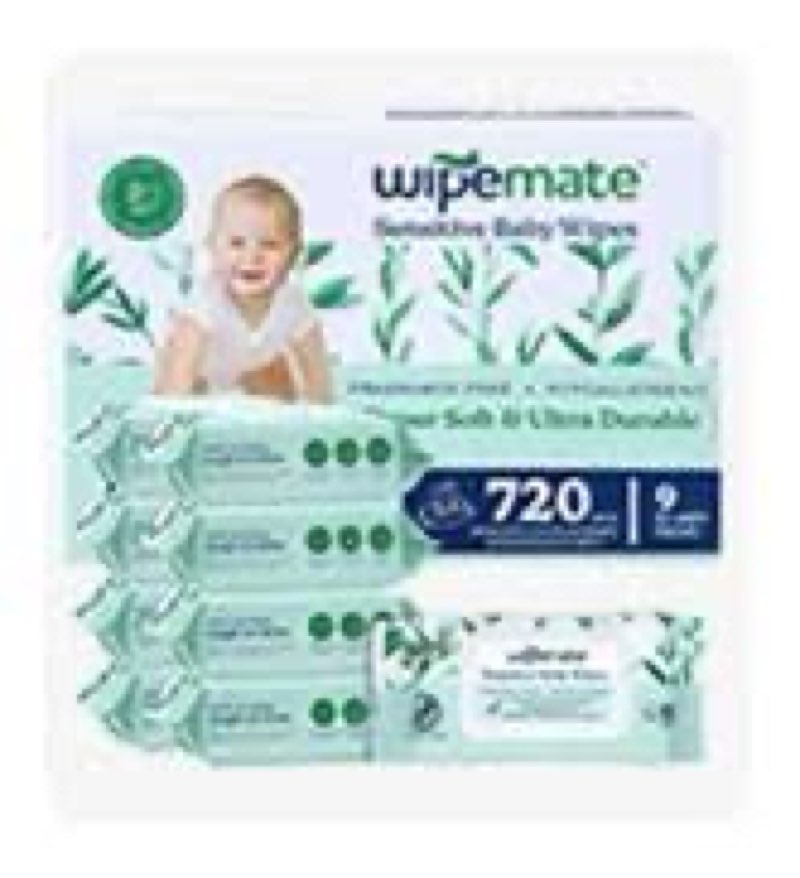 Wipemate. Sensitive Baby wipes. 9pack