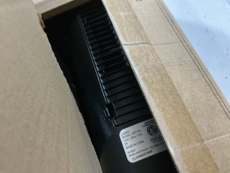Condition photo showing Good Condition for lasko pinnacle 40  12-speed tower fan  32 ft/s airflow  carbon x filtration remote  black  dst100