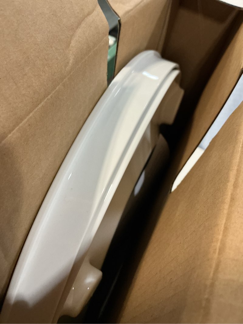 Condition photo showing As Is for KOHLER K-26802-0 Impro ReadyLatch Quiet Close Round Toilet Seat, White Toilet Seat, Grip-Tight Bumpers, New Home Essentials, Slam Prevention White Round