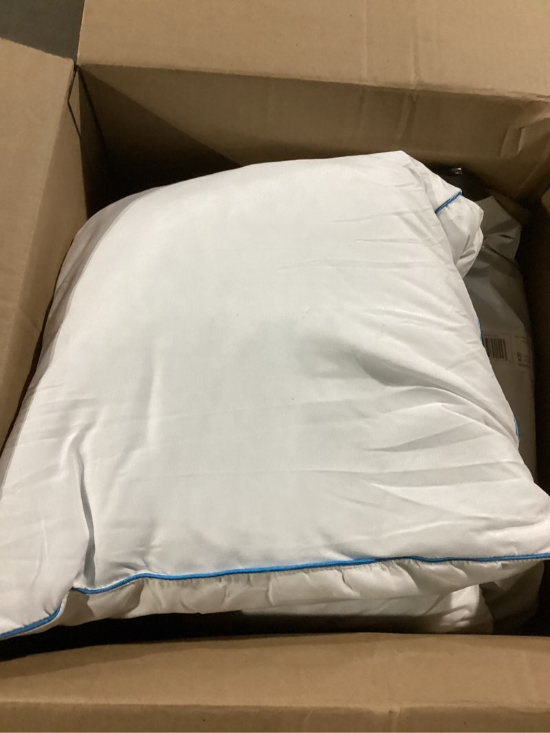Condition photo showing Good Condition for Linenspa Two Pack Shredded Gel Memory Foam Pillow, King Size – Cooling Bed Pillow – Soft and Supportive – Side, Stomach, and Back Sleepers – Pack of 2 – CertiPur Certified White King (Pack of 2)