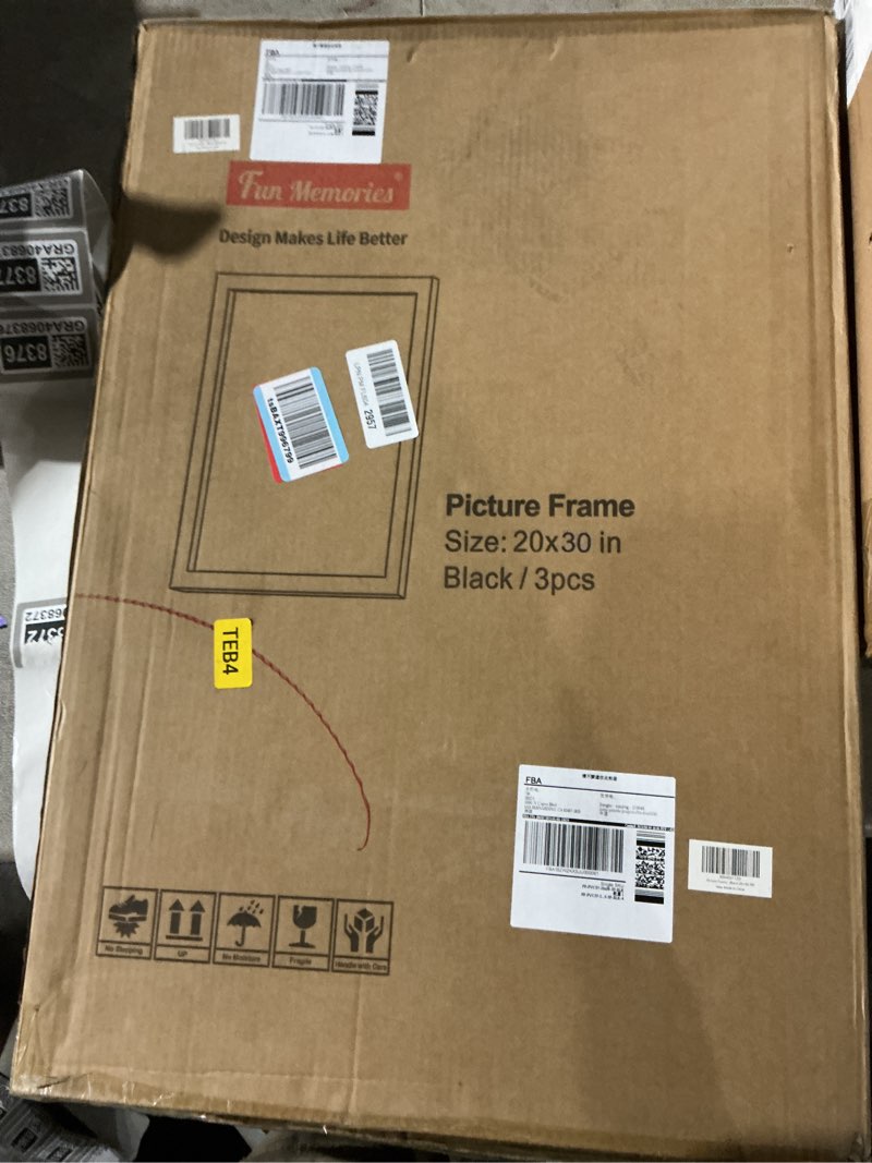 Condition photo showing Good Condition for Fun Memories 20x30 Poster Frame for Photo, Posters & Art Prints, Horizontal or Vertical Wall Mounting Scratch-Proof Wall Gallery Photo Frame (Black, 3 Pack) Black 20x30