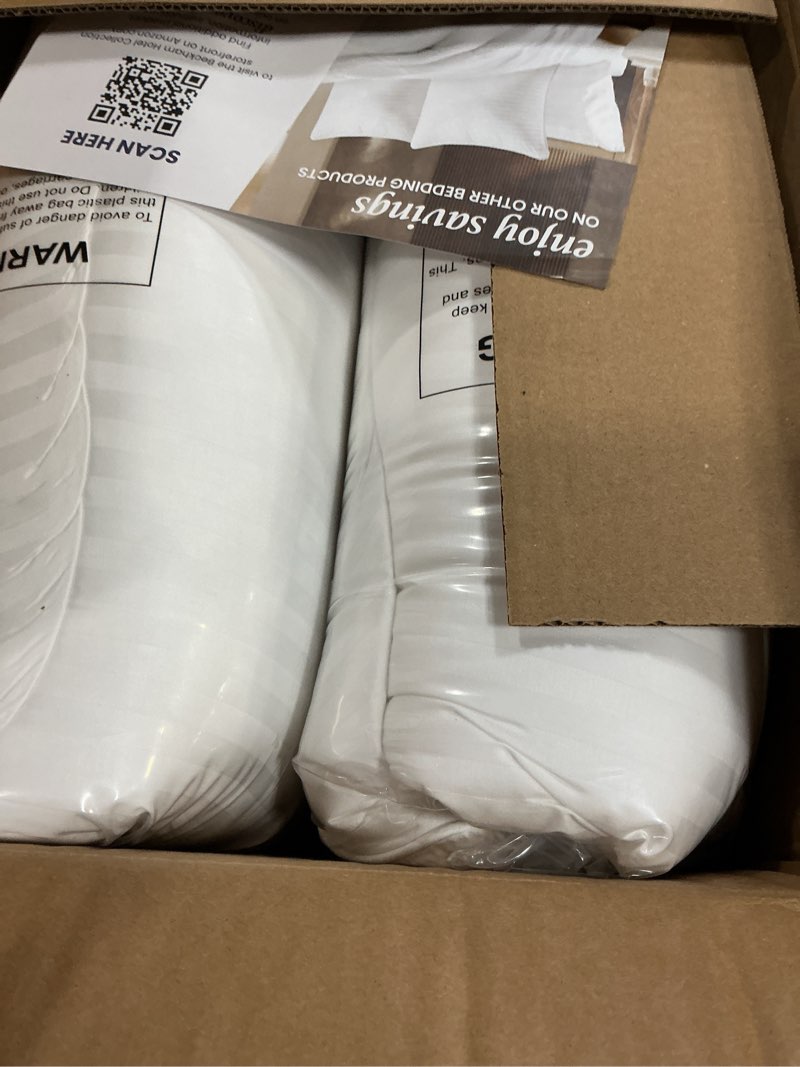 Condition photo showing New/Like New for beckham hotel collection bed pillows standard/queen size set of 2 - original soft down alternative pillow for sleeping - soft support for back, stomach or side sleepers queen / standard white