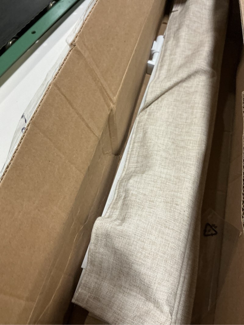 Condition photo showing As Is for lazblinds no tools no drill cordless roman shades for windows, blackout thermal insulated uv blocking window blinds, room darkening fabric blinds for indoor windows, 27'' w x 64'' h, beige blackout - beige 27" w x 64" h