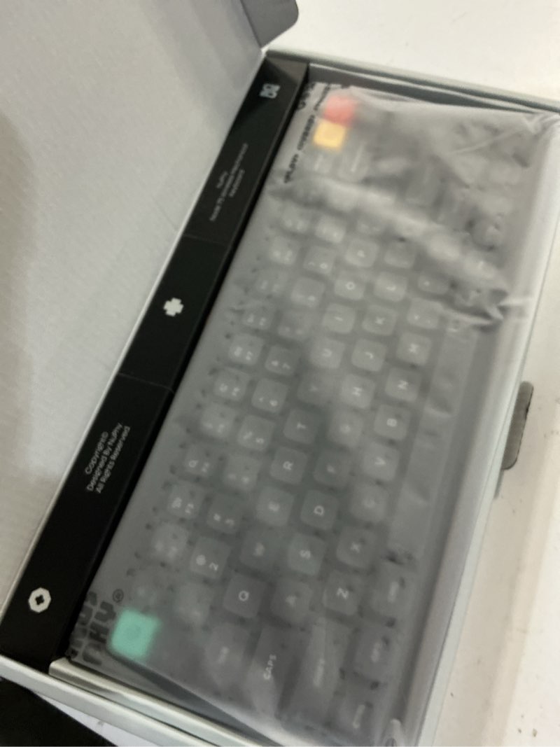 Condition photo showing New/Like New for nuphy node75 wireless mechanical keyboard, 75% hot swappable custom low profile keyboard, 84 keys computer gaming keyboards, supports touch gestures, pbt keycaps, rgb backlit, bluetooth/2.4ghz/usb-c blush nano switch gray low profile