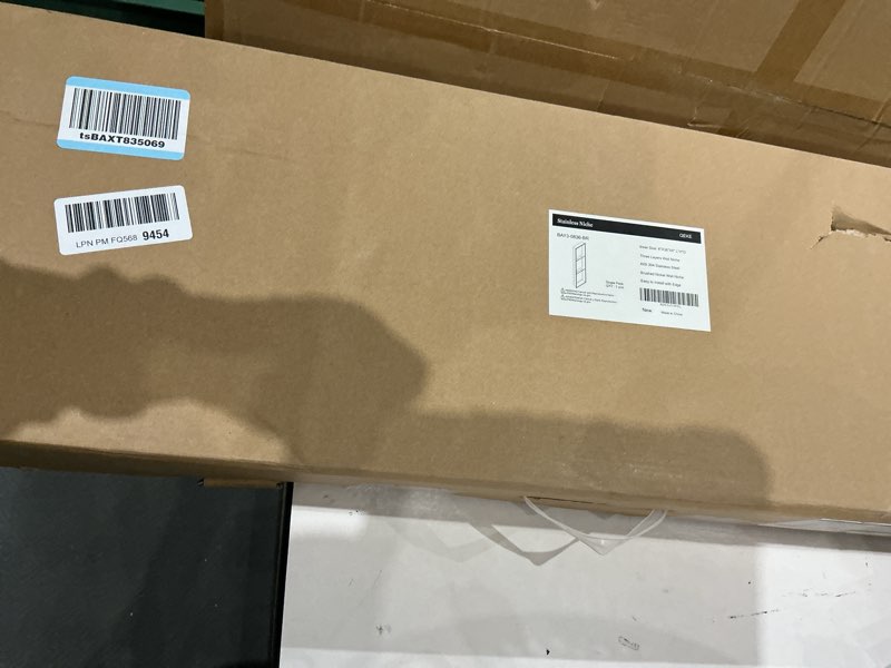 Condition photo showing New/Like New for Stainless Steel Shower Niche 8" X 36", No Tile Needed Wall Niche Three-Tier, Recessed Shower Shelf for Bathroom Storage, Matte White Matte White 8" × 36"