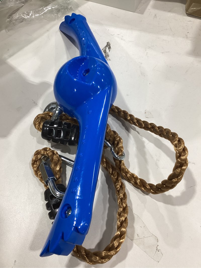 Condition photo showing Good Condition for ninja-twister swing spins set: slackline attachments - 360° handle twist-spin flips toy activate ninja powers warrior accessories kids hang toys for playground backyard blue