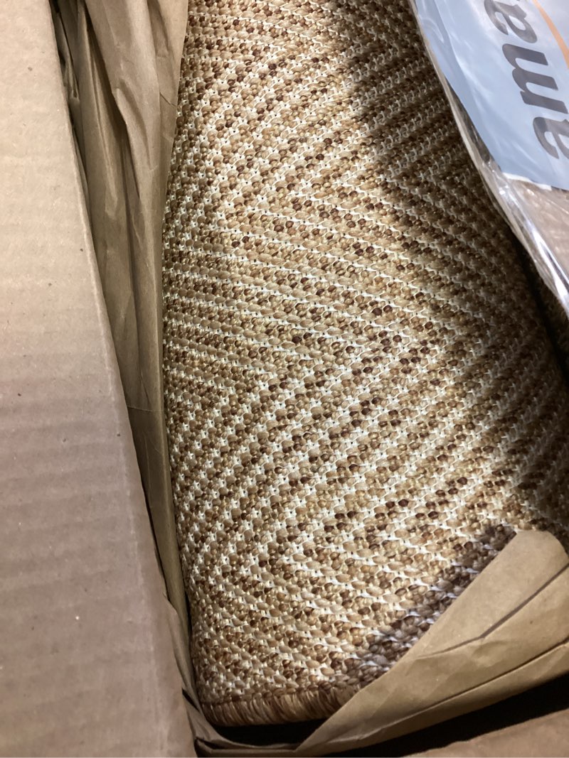 Condition photo showing Good Condition for DEXI Hallway Runner Rug 3.3x10, Woven Braided Farmhouse Runner Carpet Indoor, Absorbent Thin Long Entryway Runners for Kitchen, Laundry Room, Patio Entrance, Brown 3'3" x 10' (Rectangular) Brown