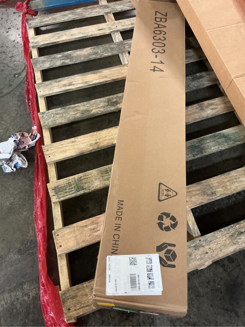 Condition photo showing New/Like New for bosrii 14in high solid bamboo wood platform full size bed frame with headboard, reinforced heavy duty metal slats, noise free, no box spring needed, easy assembly natural full 14 inch