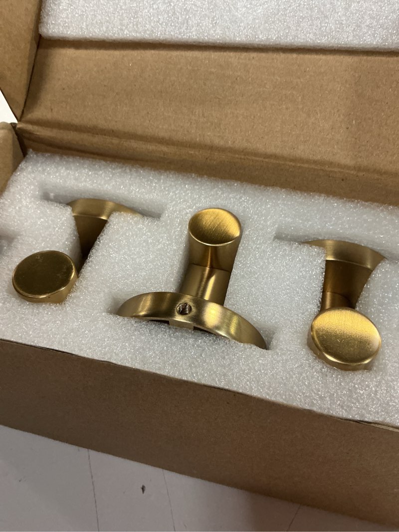 Condition photo showing New/Like New for tunny 3 pack round bathroom towel hooks - champagne gold robe & coat hooks for bathroom & bedroom 3 champagne gold