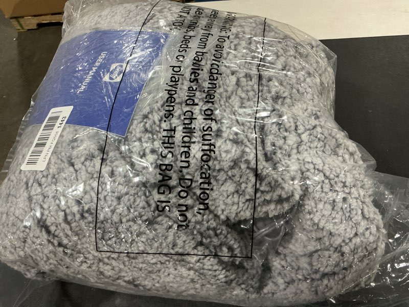 Condition photo showing Good Condition for SEALY Electric Blanket Heated Throw 50"x60" Soft Double Sherpa Super Cozy with 6 Fast Heating Levels & 2-10 Hours Auto-Off, Over-Heat Protection, Machine Washable, Charcoal Charcoal Throw Size 50" x 60"