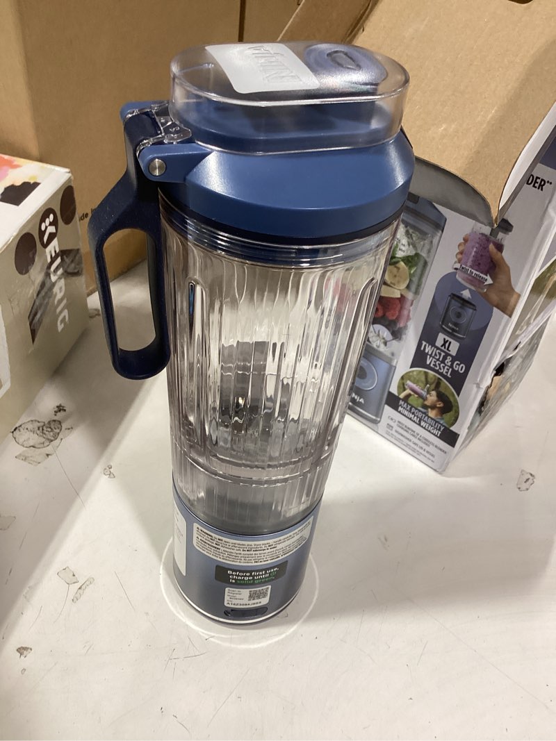 Condition photo showing Good Condition for ninja blast max, portable blender + twist & go, personal smoothie, blend, ice crush, 3 programs, cordless, 22 oz removable vessel, dishwasher safe, leakproof, navy, bc251nv